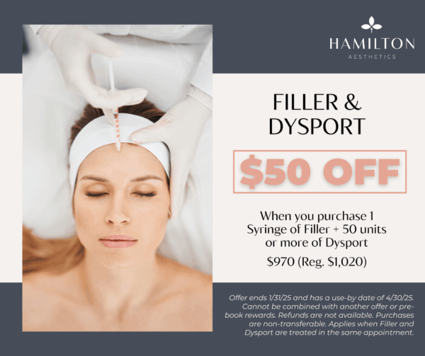 Filler and Dysport -  Off when you purchase 1 Syringe of Filler and 50 units or more of Dysport