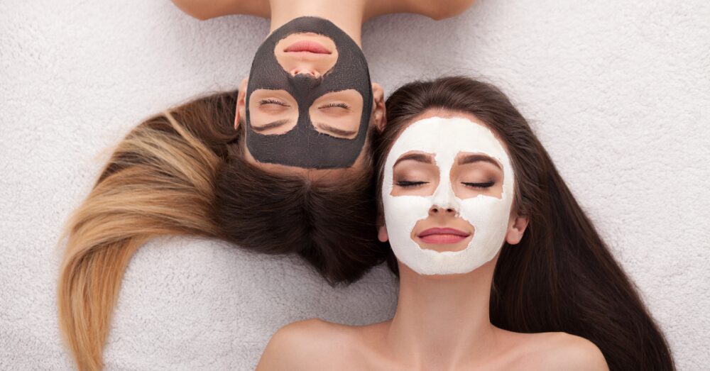Two women receiving facials